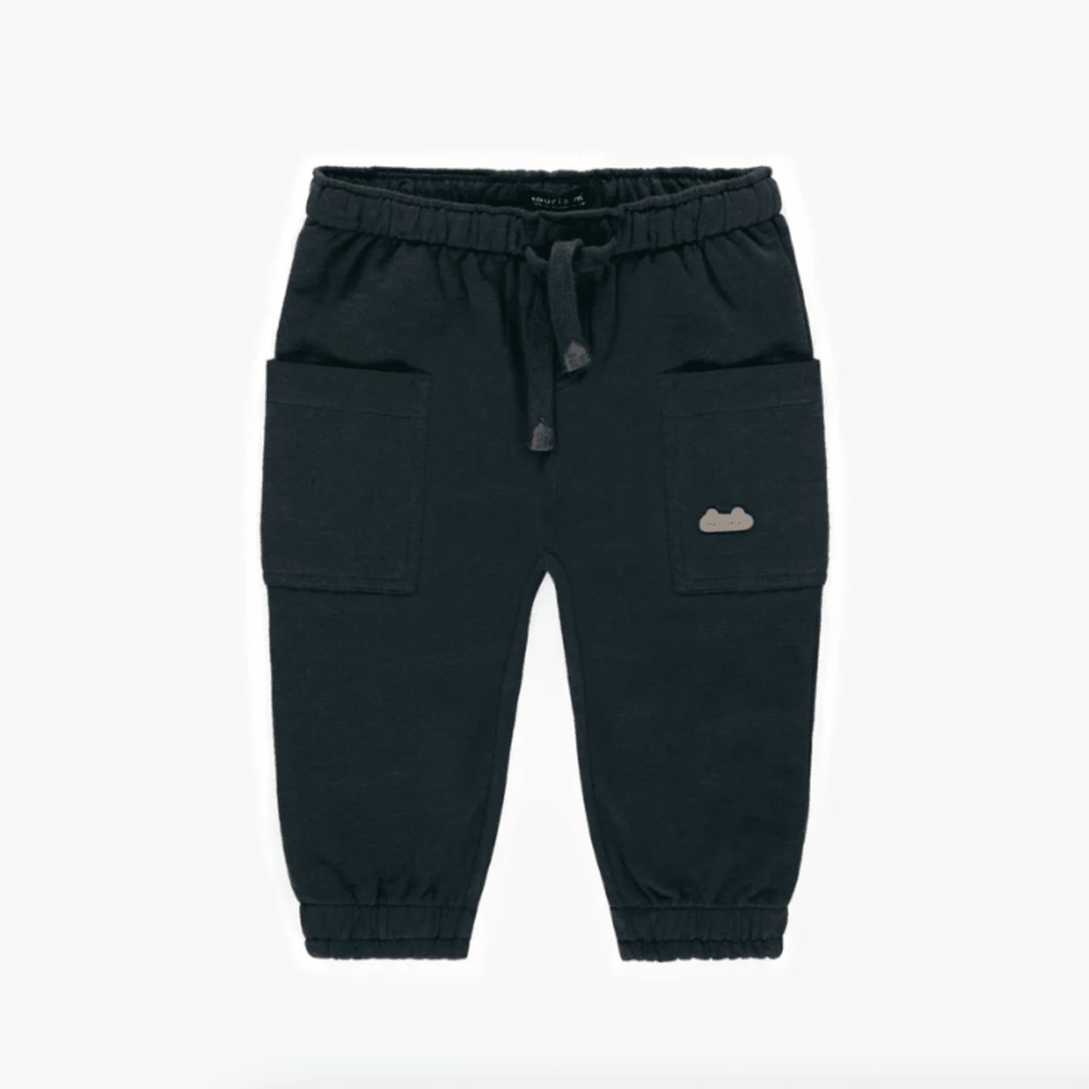 Navy Casual Pants in French Terry, Baby