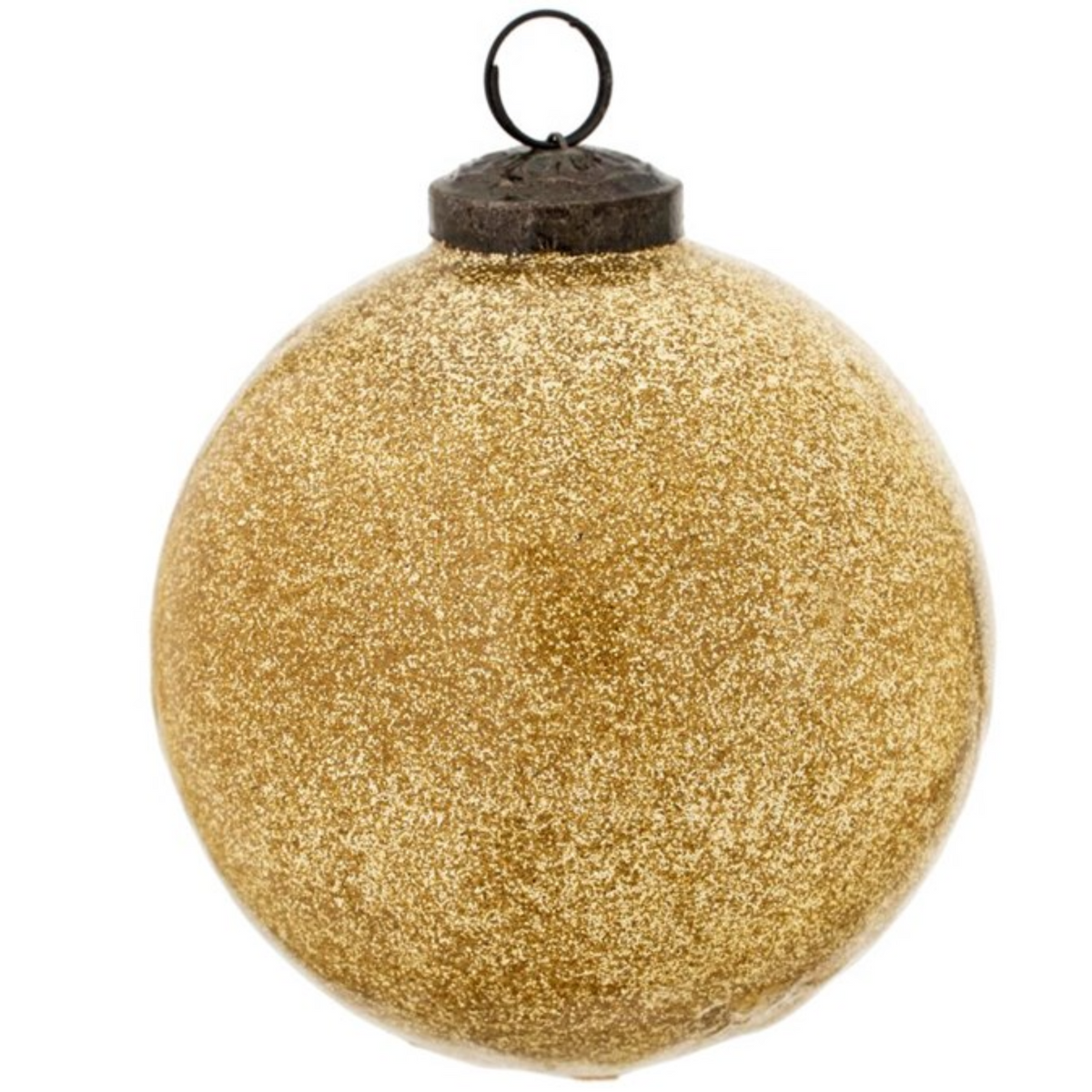 Imperfect Glitter Ball Ornament L, Gold