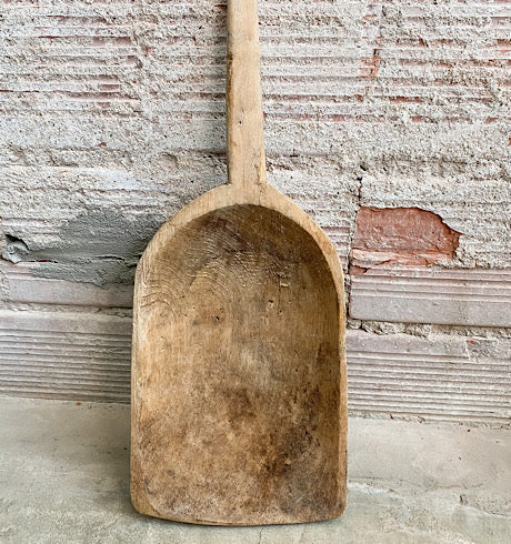 Antique Large Wooden Paddle Spoon
