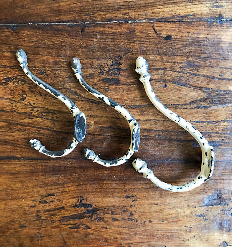 Trio of Antique Acorn Tip Double Hooks