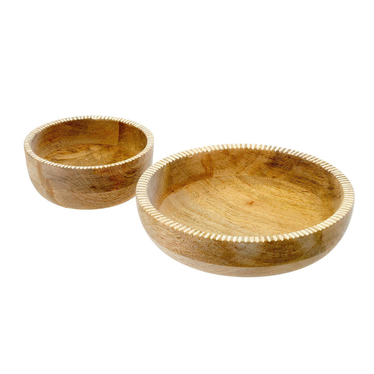 Lucca Wooden Bowls, Set of 2