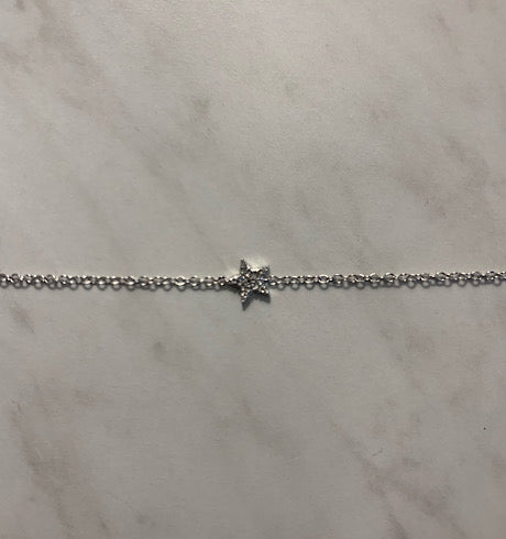 Star Mini Bracelet, White Gold