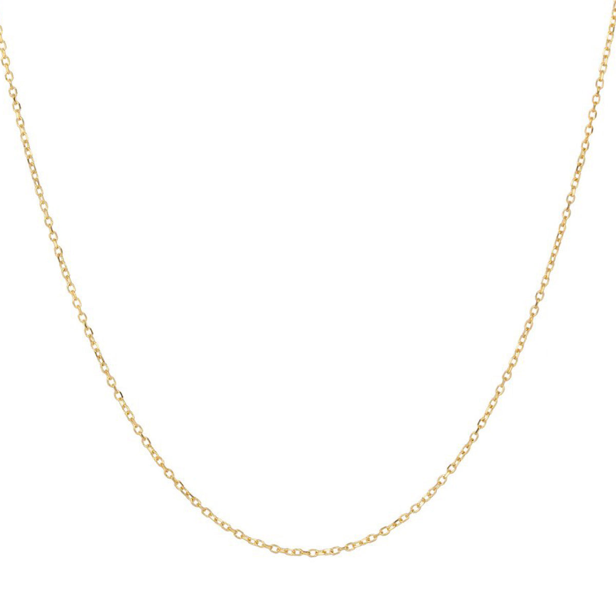 14k Gold Beveled Oval Cable Chain