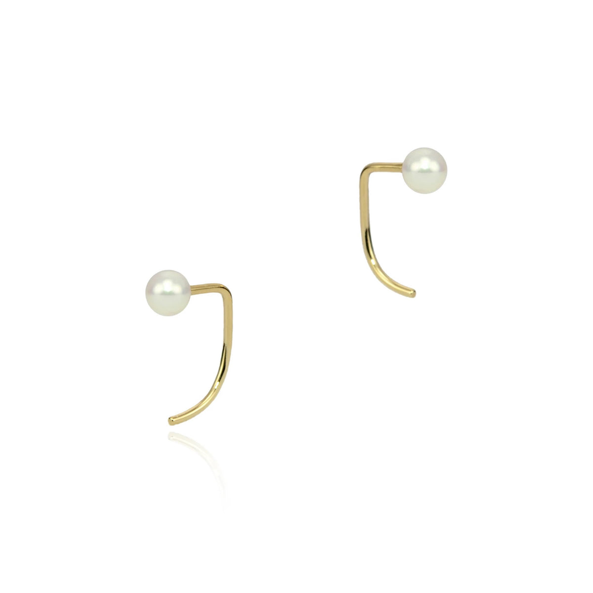 Pearl Gold Mini Spike Earrings