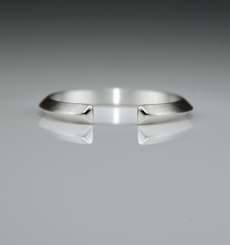 Slice Small Silver Triangle Ring