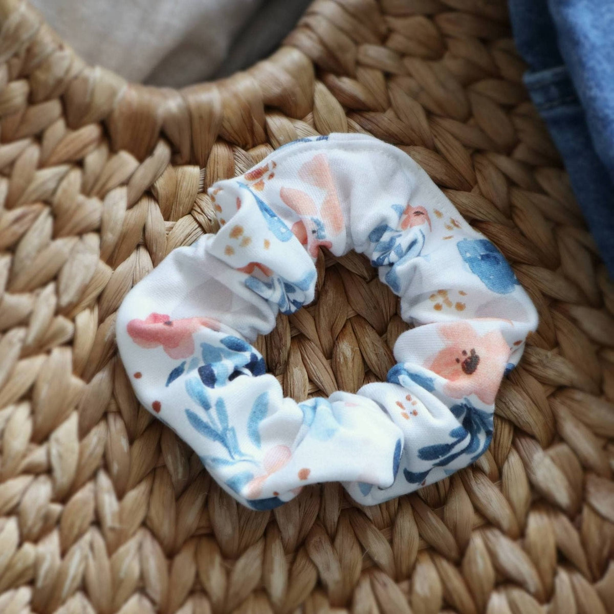 Organic Cotton Hair Scrunchie - Fawn Florals