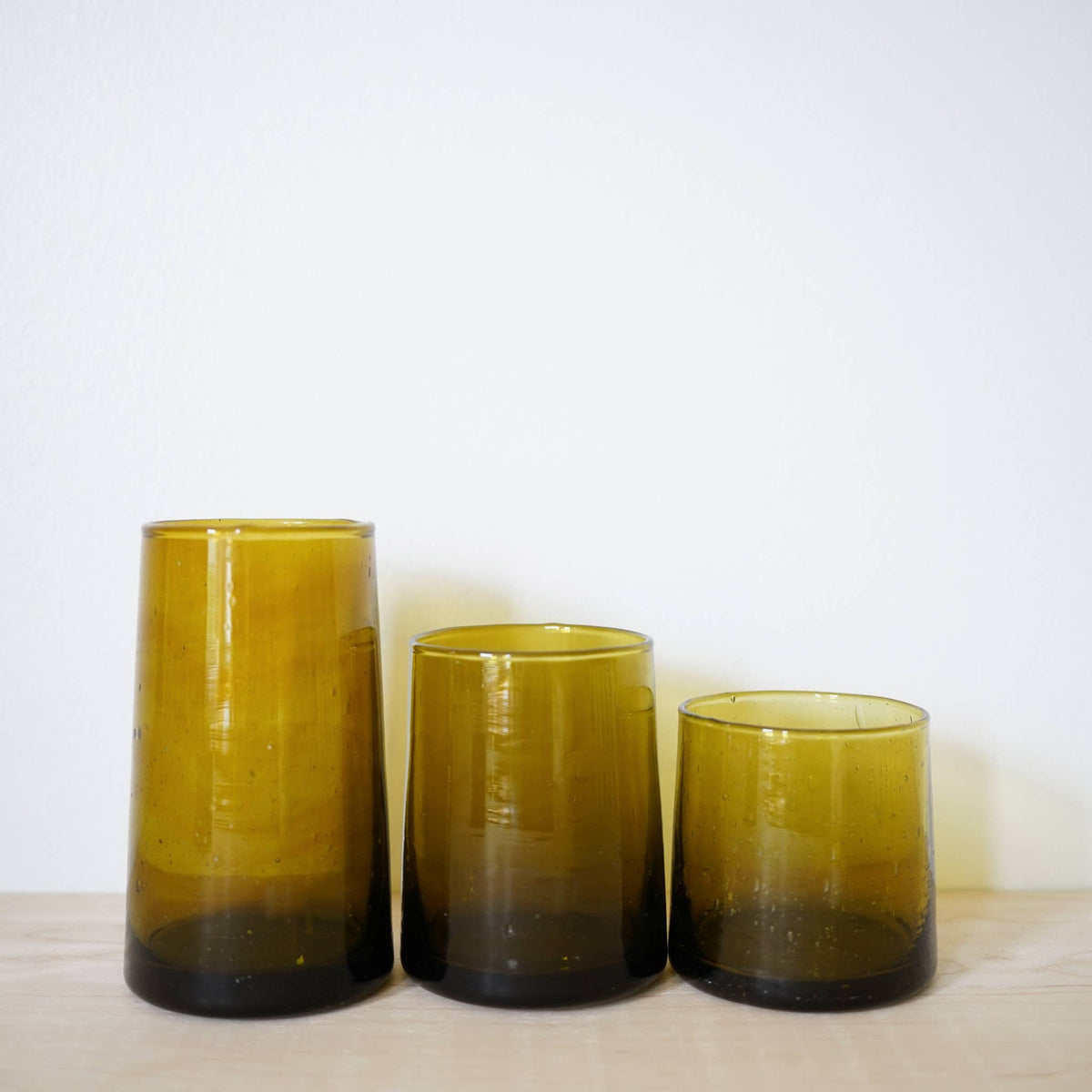 Moroccan Tumblers Bronze - 100% Hand blown Recycled Glass: Small