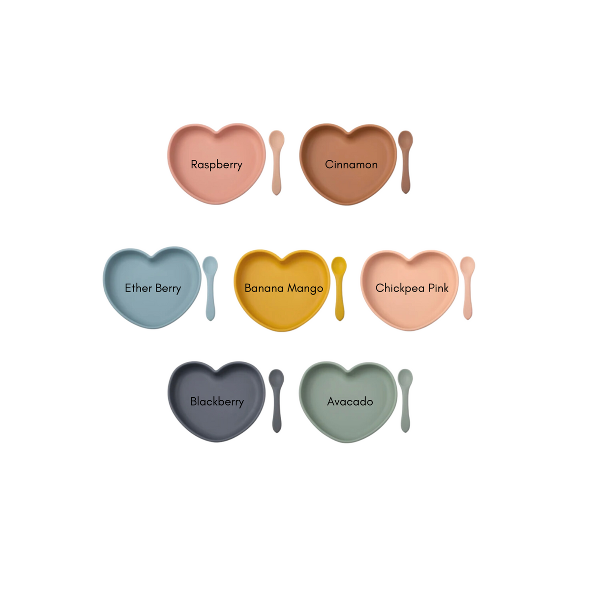 Silicone Suction Heart Plate: Chickpea Pink