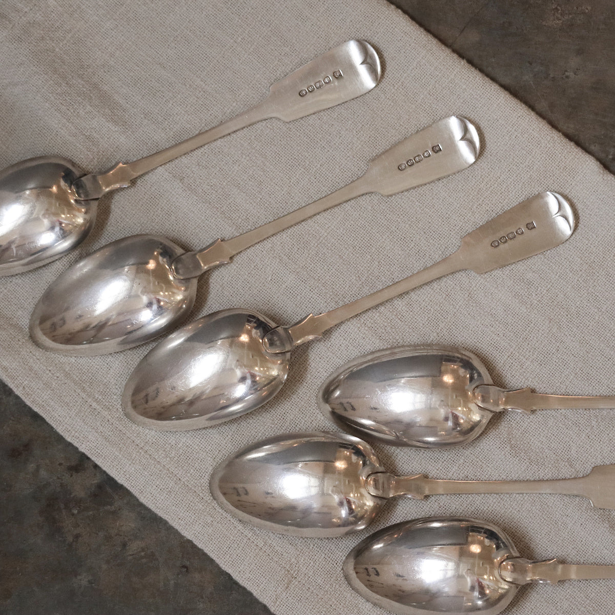 Large Antique Silver Plate Serving Spoons