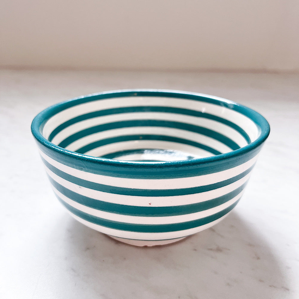 Moroccan Striped Bowl, Teal