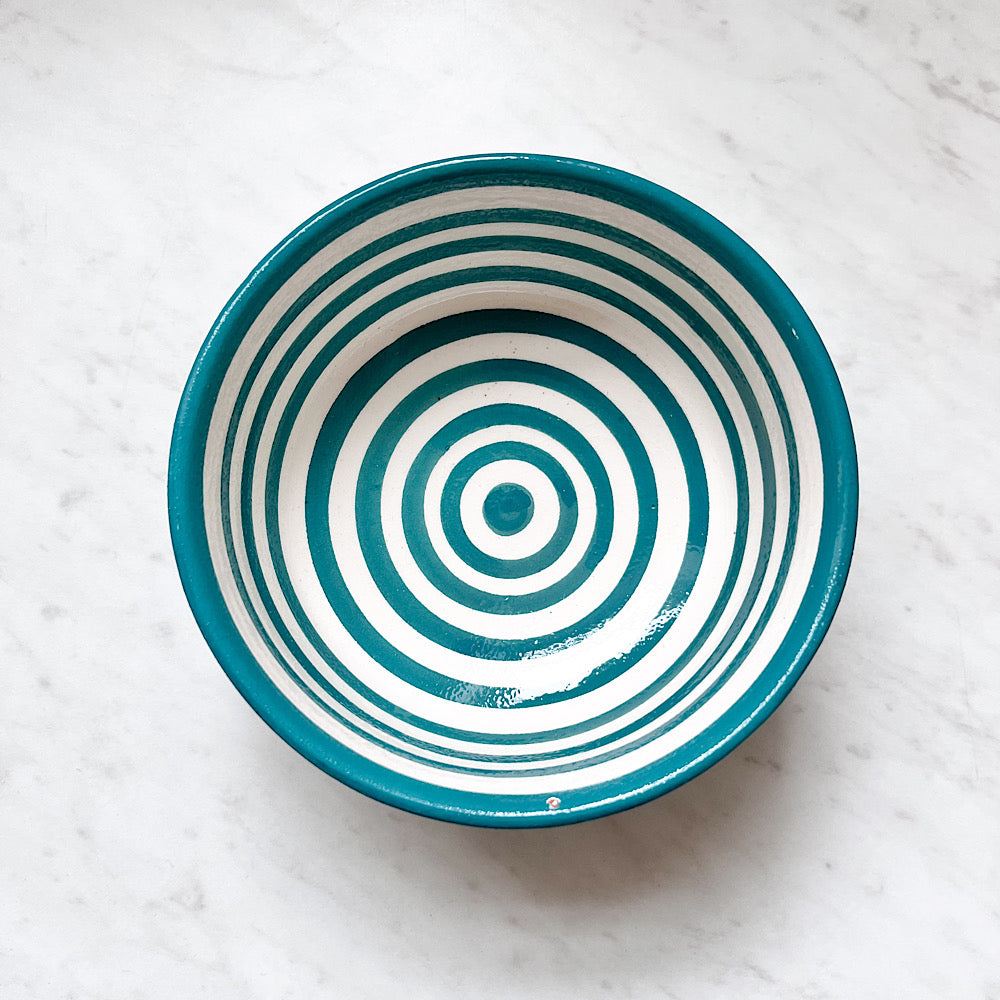 Moroccan Striped Bowl, Teal