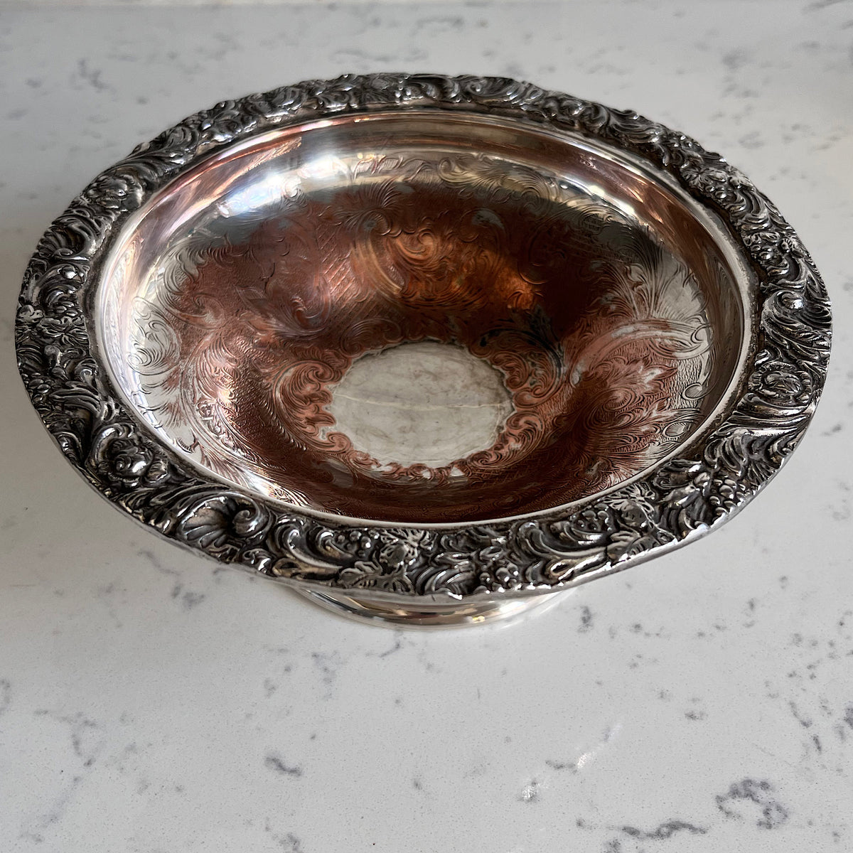 Heavy Footed Silver Plate Dish