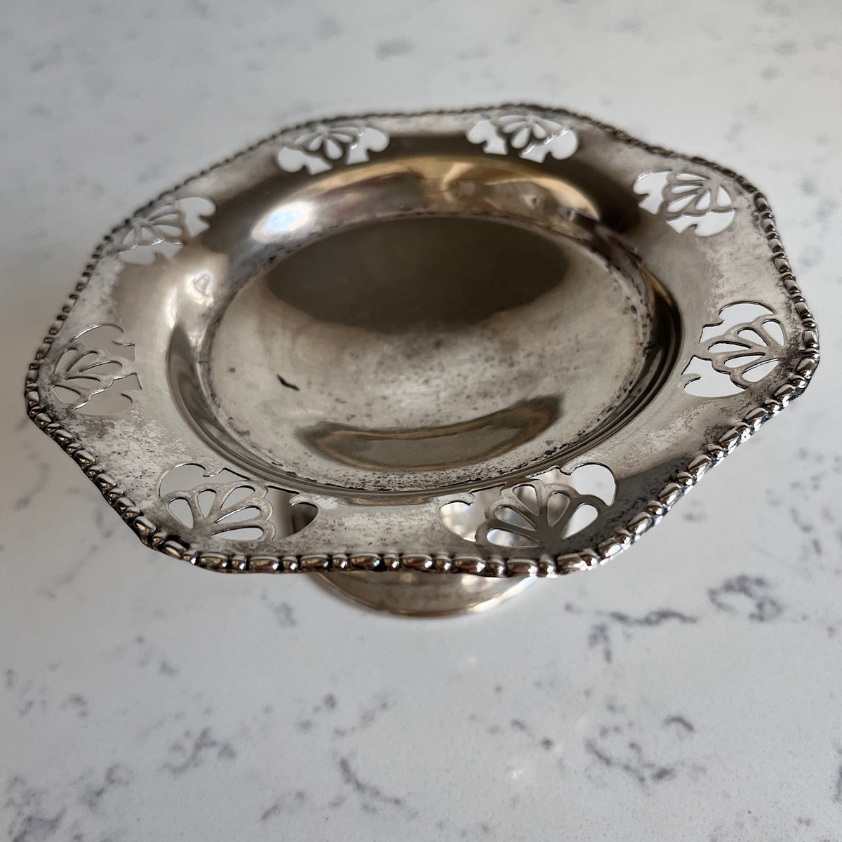 Antique Silver Plate Footed Candy Bowl