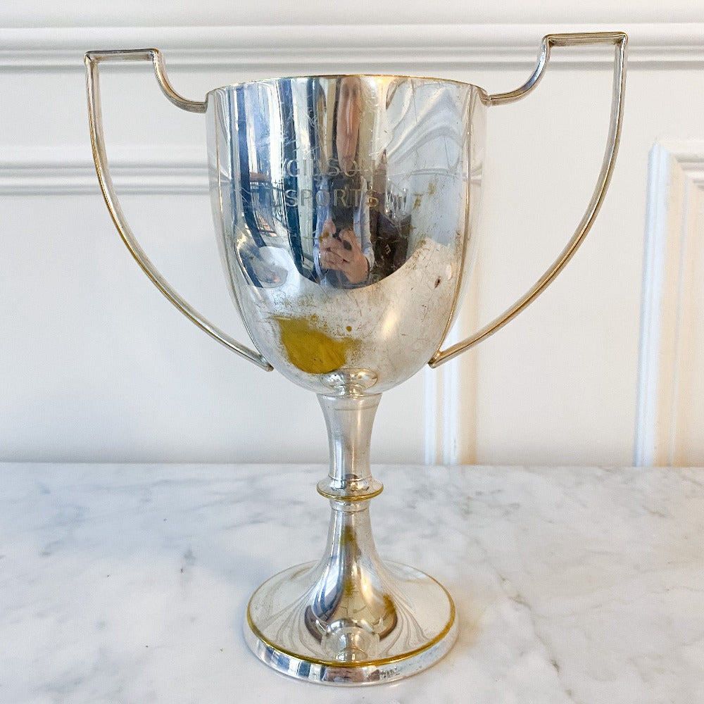 Large Antique Silver Plate Trophy