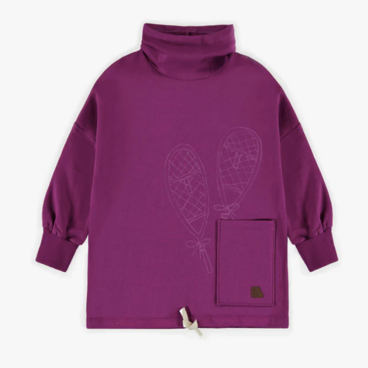 Purple Dress with Long Sleeves in Cotton, Child