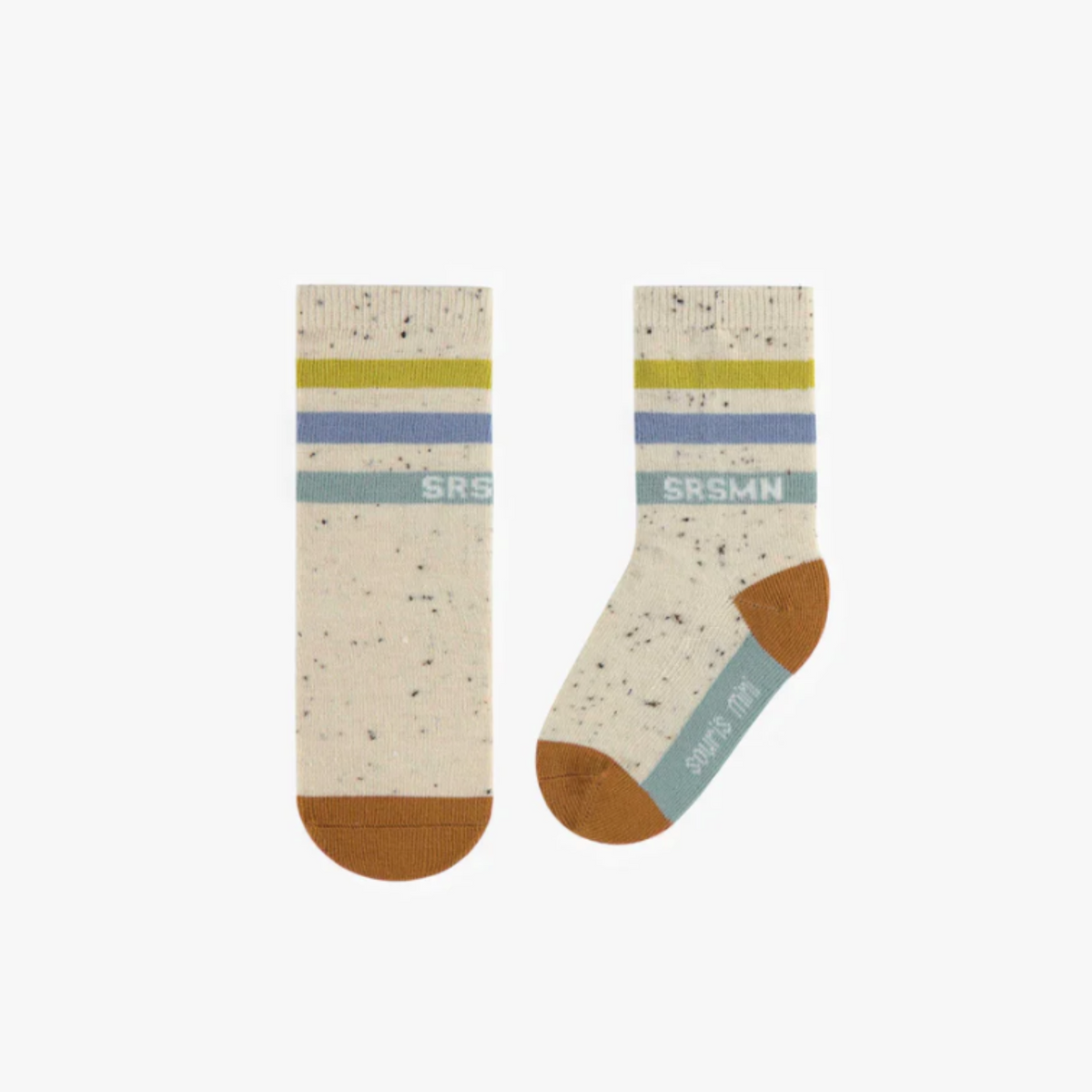 Cream Socks with Blue and Yellow Stripes, Baby