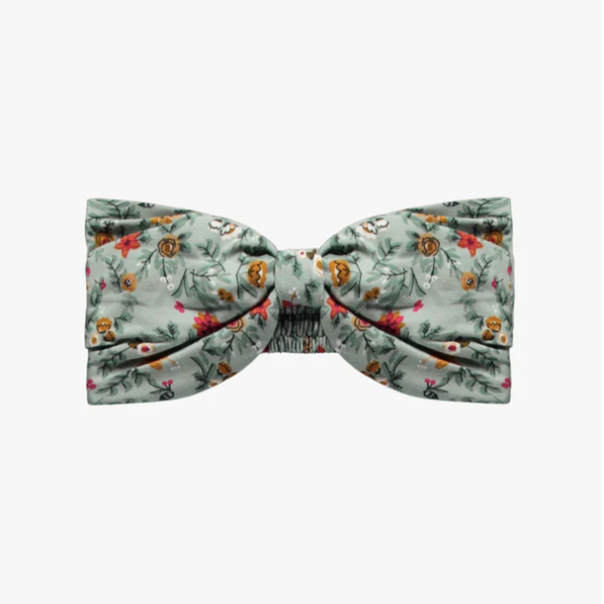 Green Headband with Floral Patterns in Viscose, Child