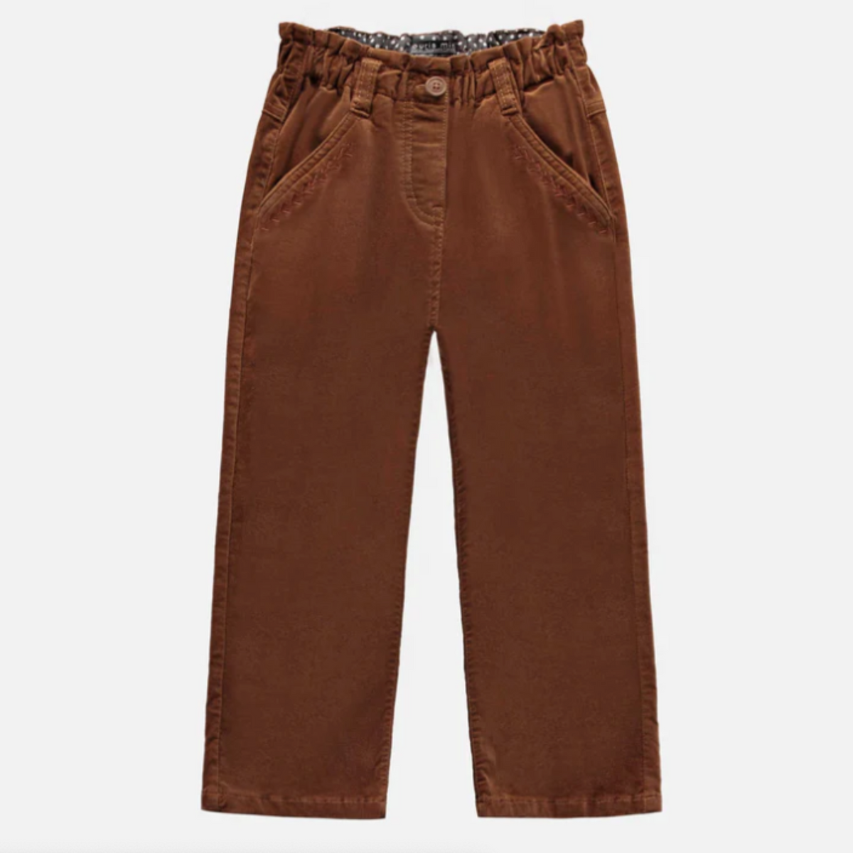 Brown Wide Leg Pants in Corduroy, Child