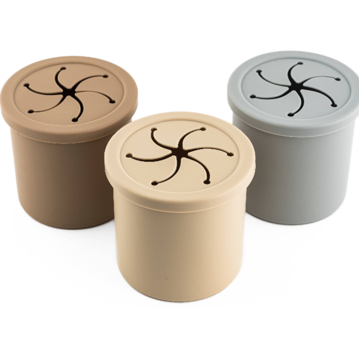 2 in 1 Straw Cup and Snack Container - Cool Tones: Brown