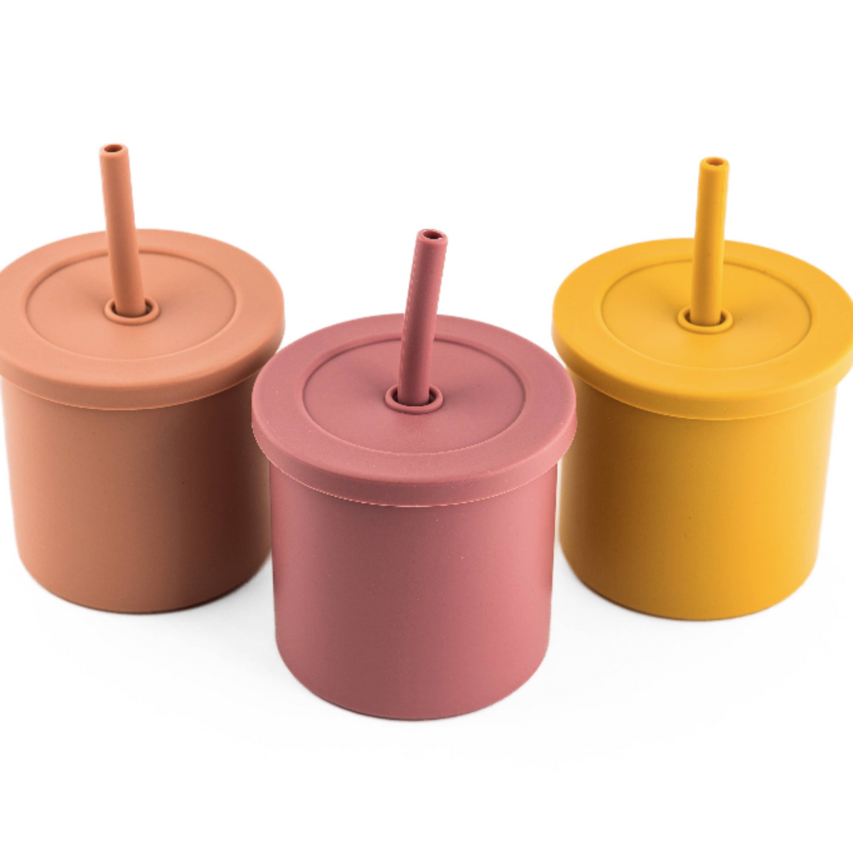 2 in 1 Straw Cup and Snack Container - Warm Tones: Ginger