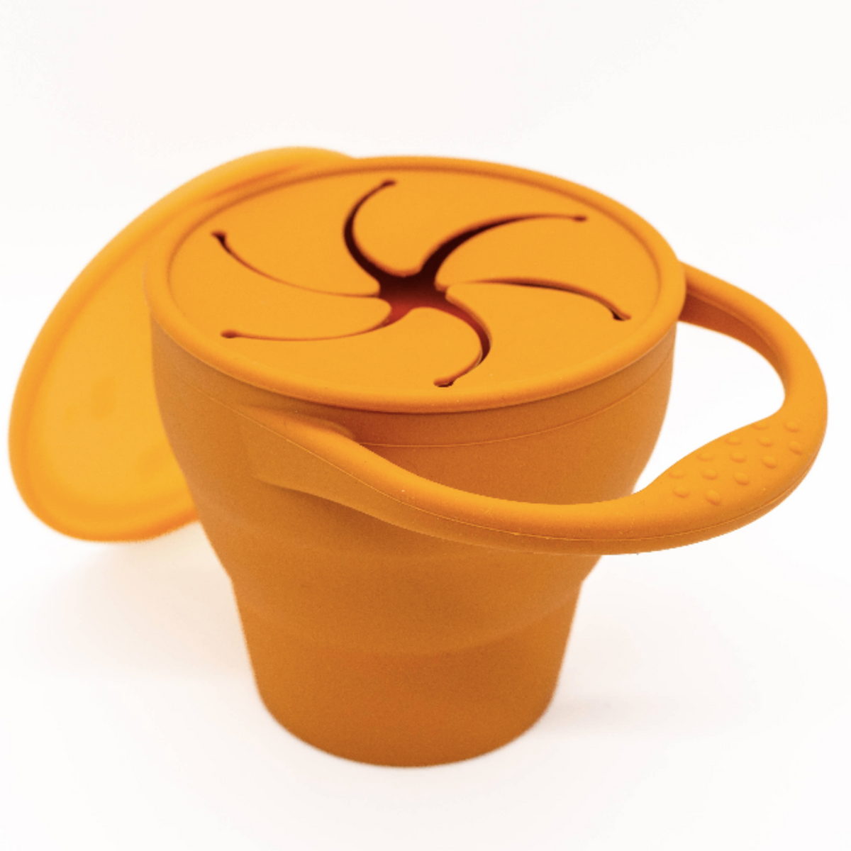 Collapsible Snack Cup with Lid: Sunshine Orange