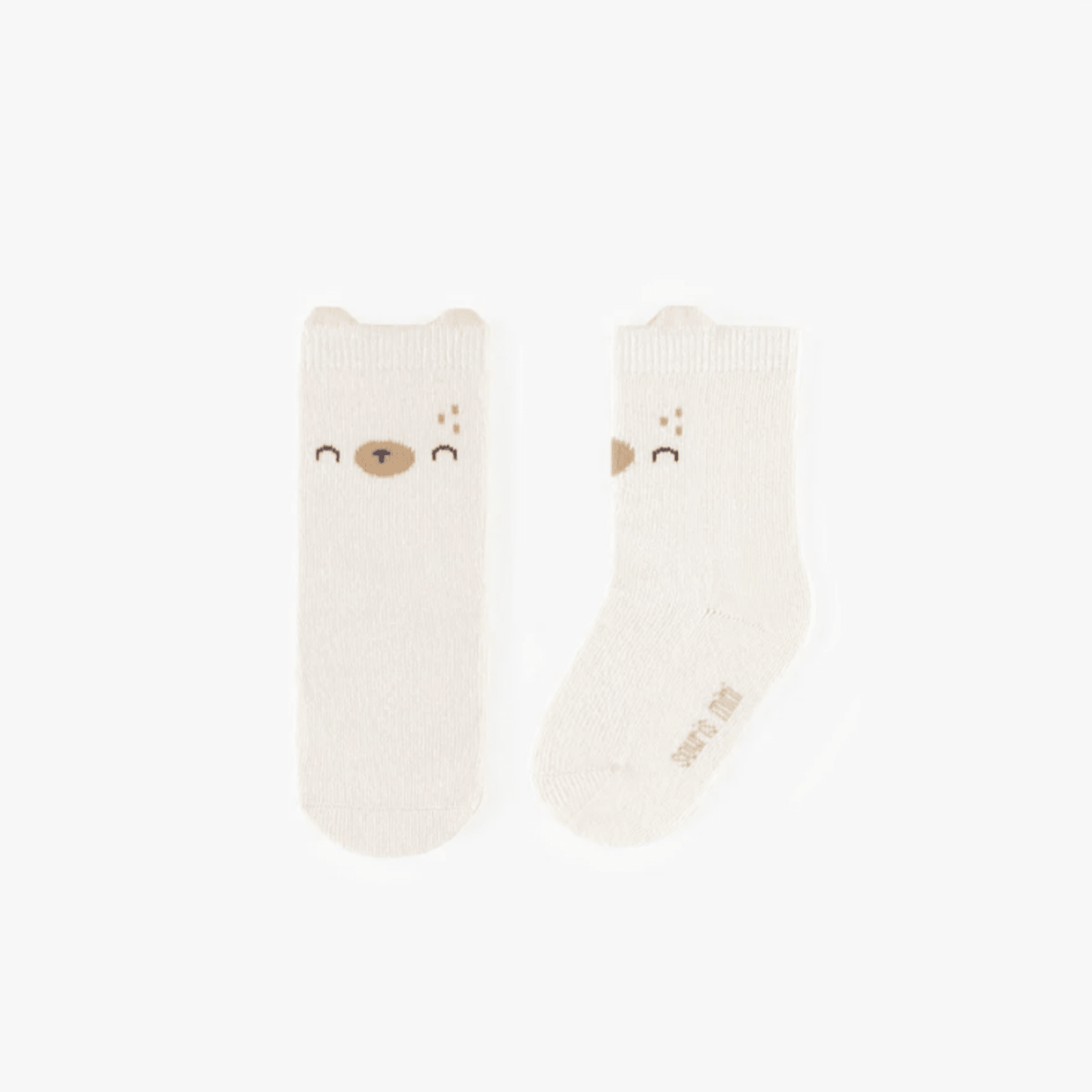 Cream Stretchy Socks, Newborn