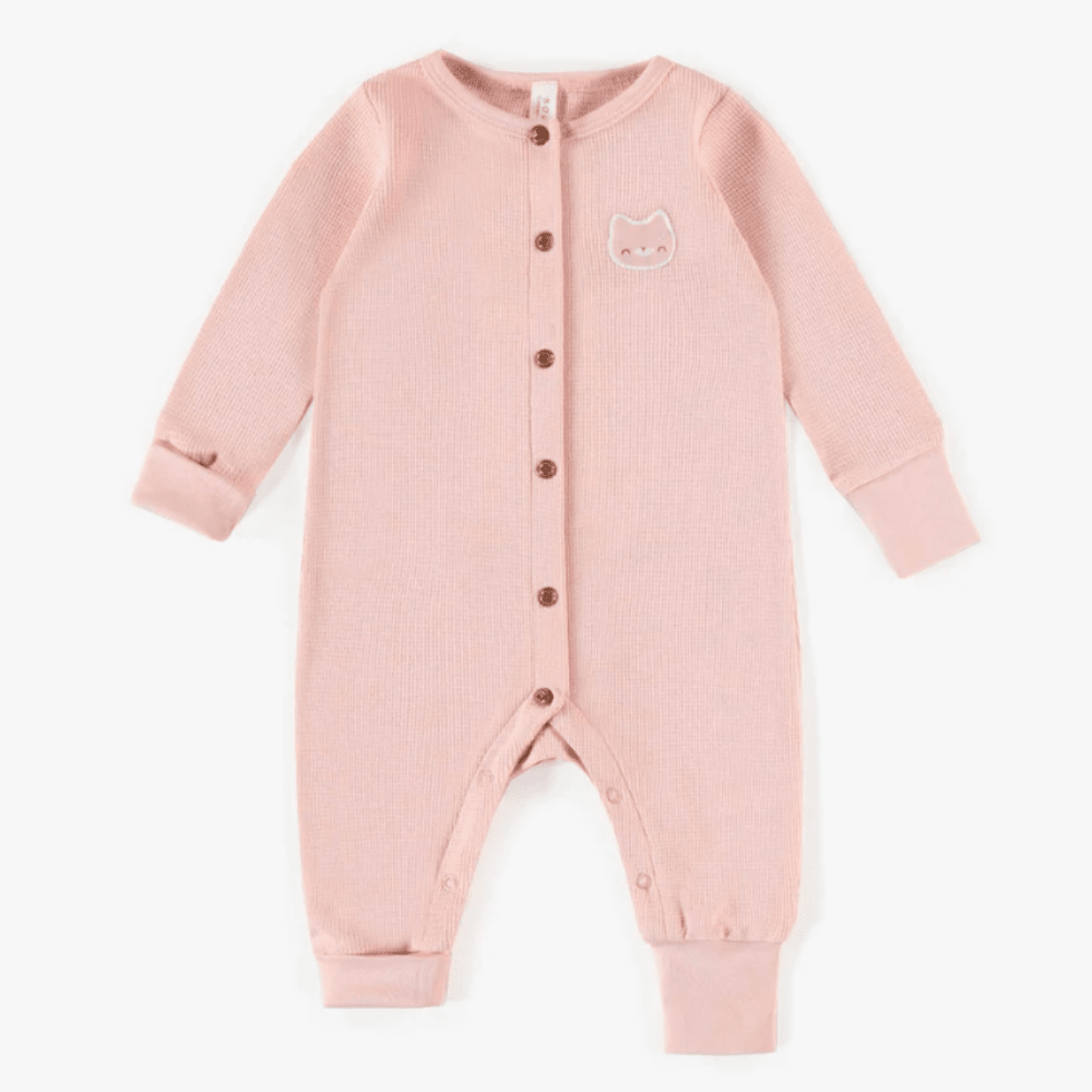 Pink One-Piece Pyjamas, Organic Cotton