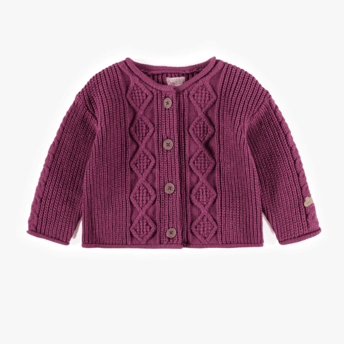 Purple Knitted Button Up in Cashmere Imitation