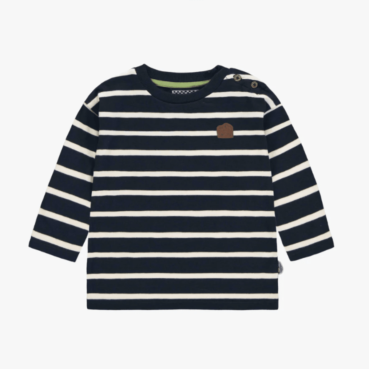 Striped Navy and Cream Long-Sleeve Shirt, Baby