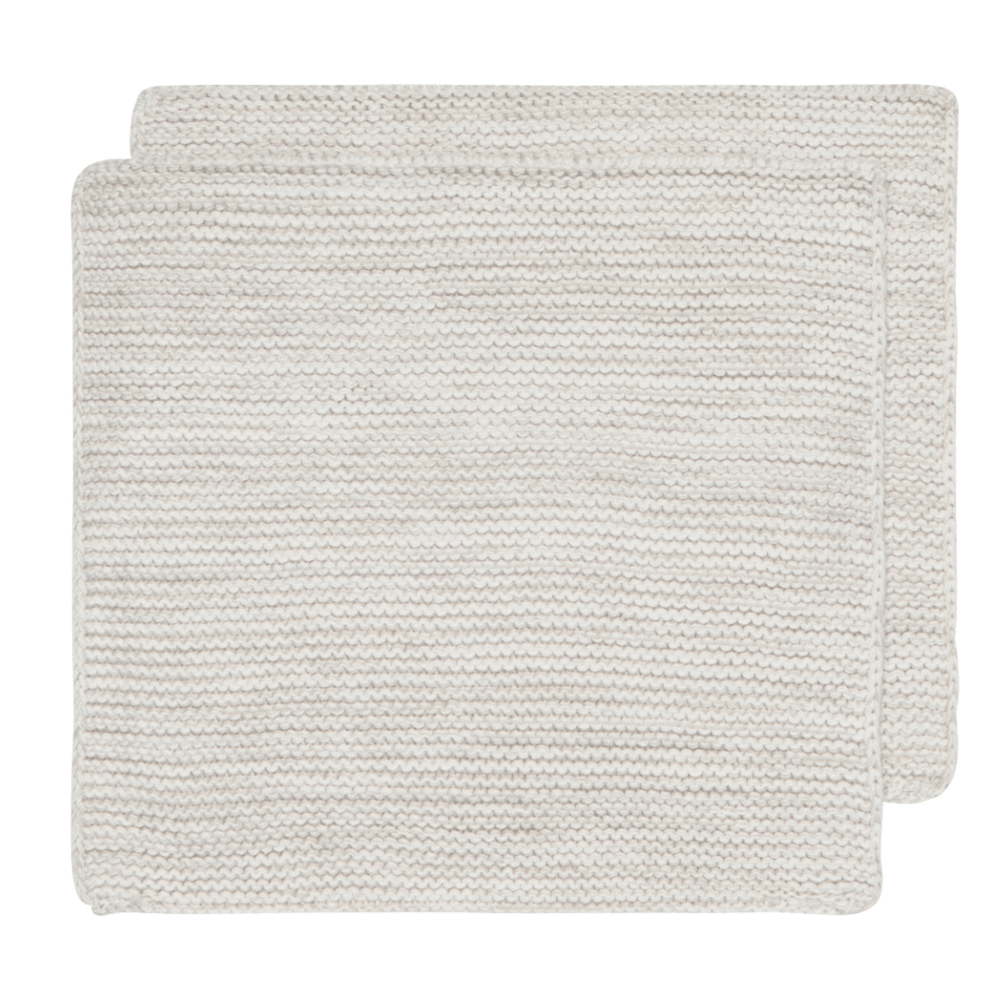 Dove Gray Knit Dishcloths - Set of 2