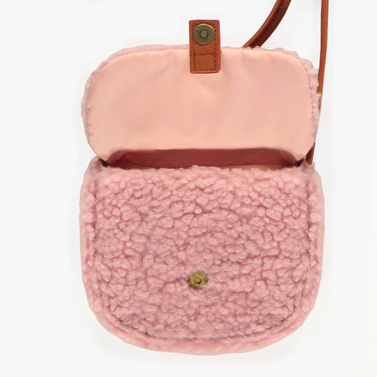 Pink Bear Wallet Bag in Sherpa, Child