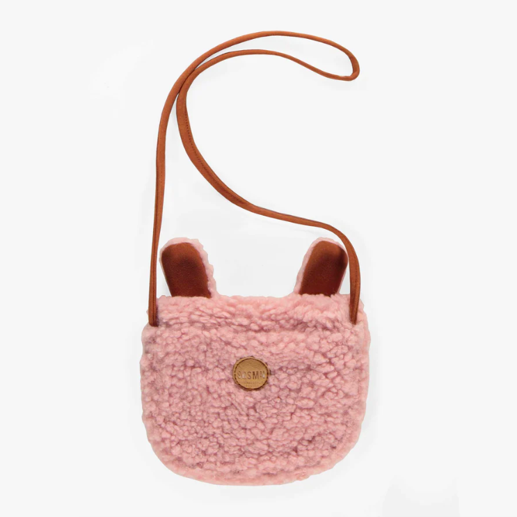 Pink Bear Wallet Bag in Sherpa, Child