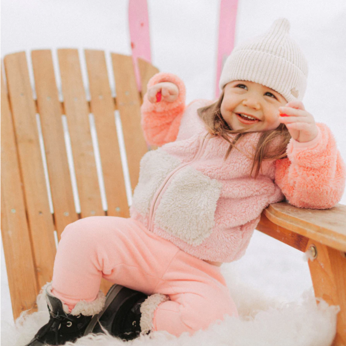 Fitted Pink Polar Pants, Toddler