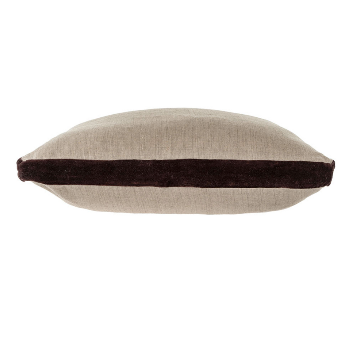Velvet Trim Pillow, Chocolate - Plum Home + Design