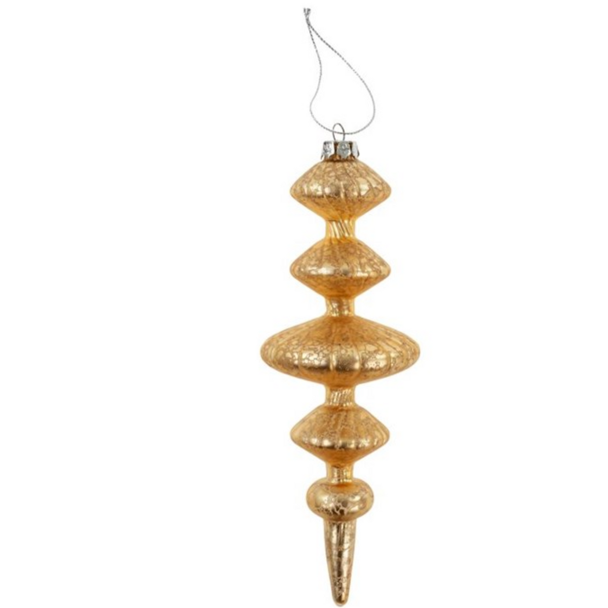 Gracie Spindle Glass Ornament, Light Gold