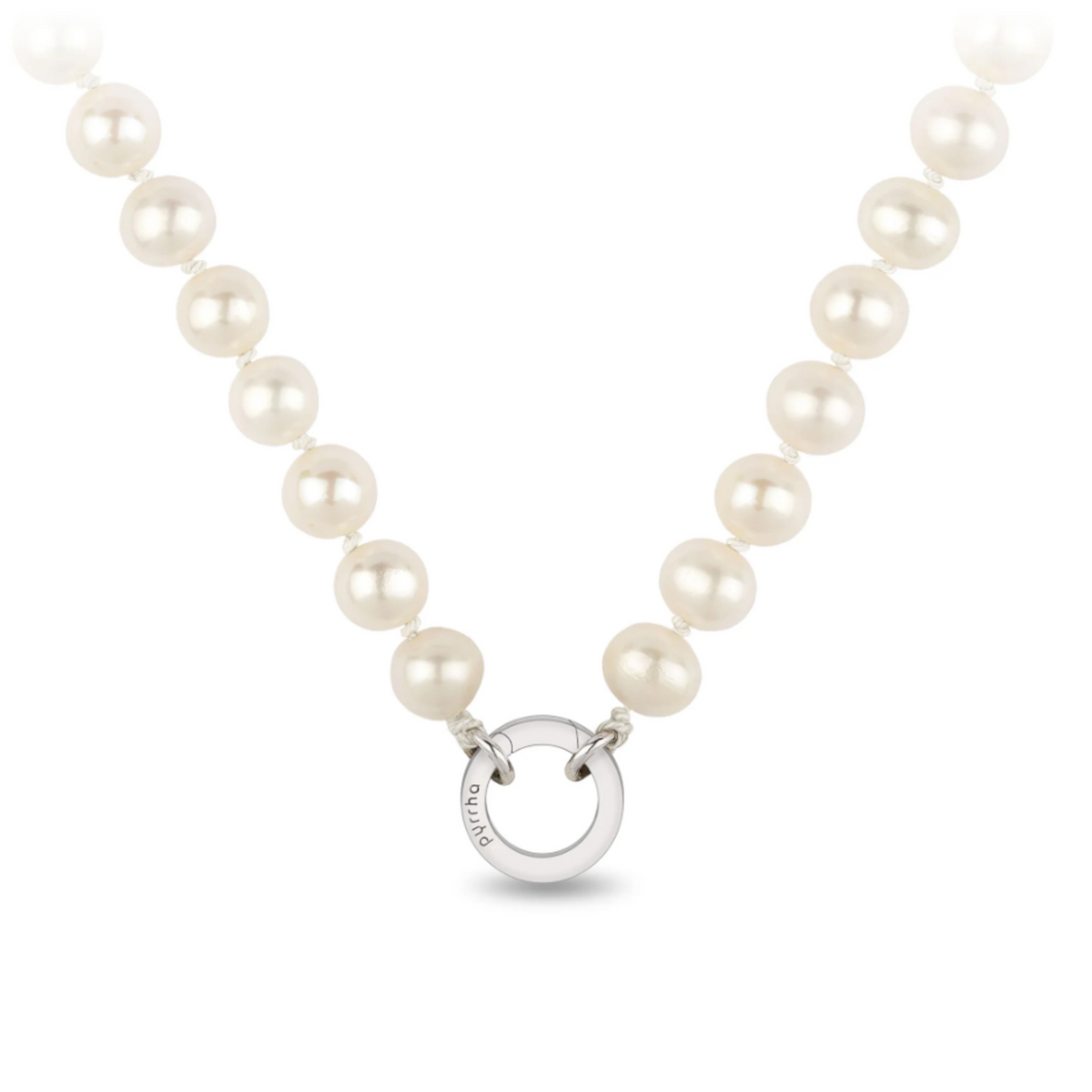 Ivory Knotted Freshwater Pearl Necklace with Talisman Clip