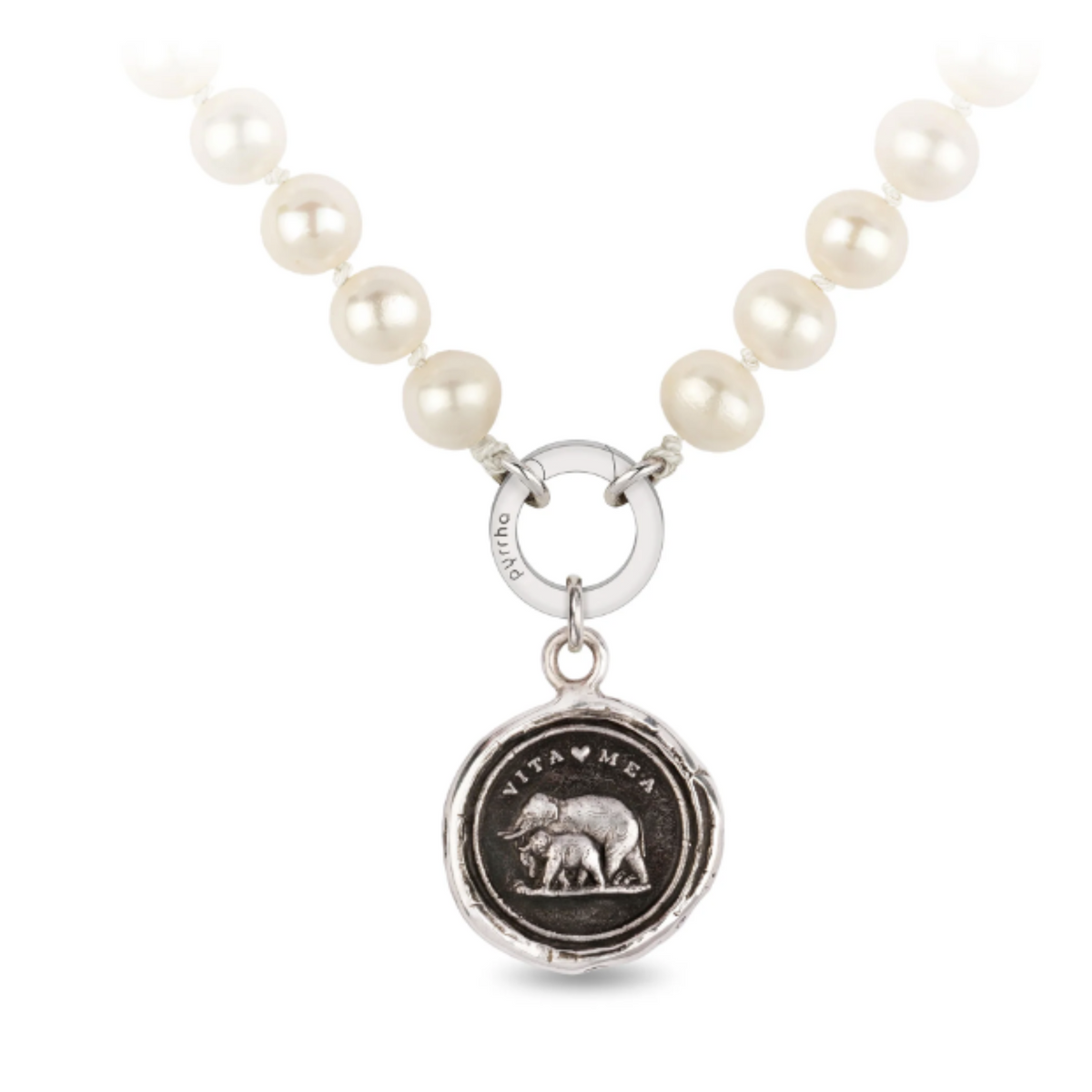 My Life Ivory Knotted Freshwater Pearl Necklace with Talisman Clip