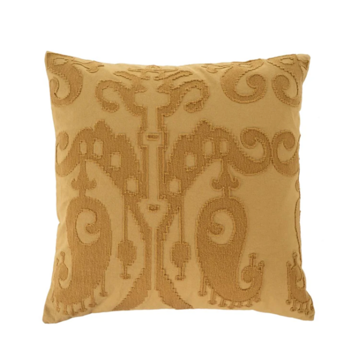 Embroidered Ikat Pillow - Clay