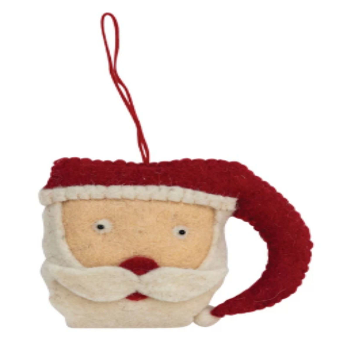 Handmade Wool Felt Santa Head Ornament