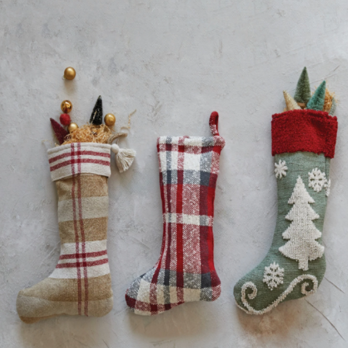 Recycled Chenille &amp; Cotton Stocking w/ Tassel