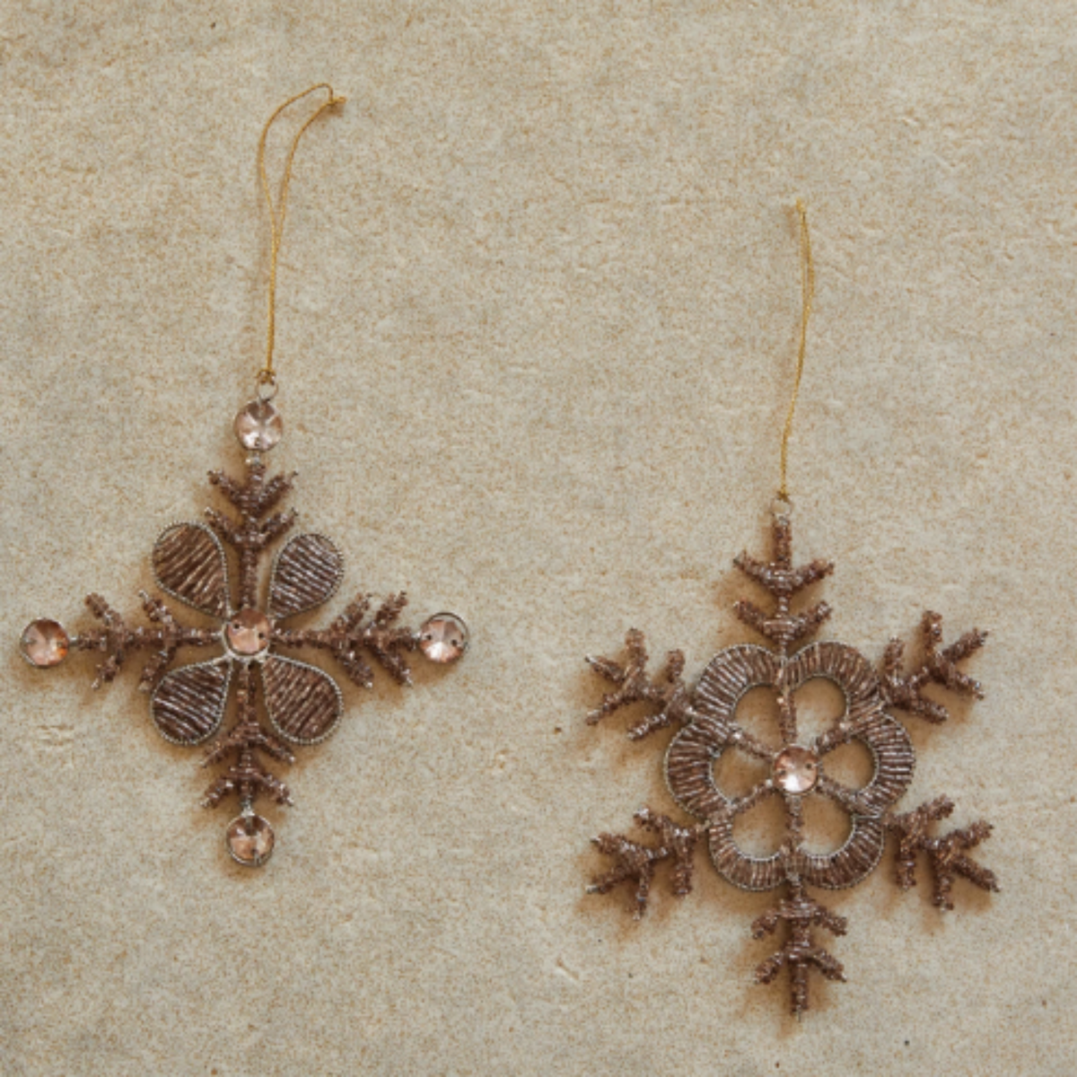 Beaded Metal &amp; Acrylic Jewel Snowflake Ornament