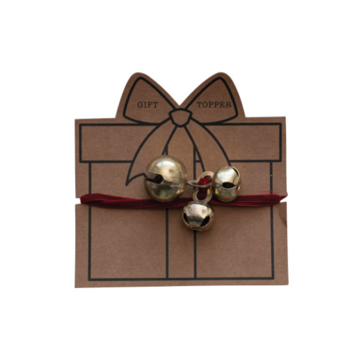 Metal Bell Cluster Gift Topper with Ribbon Wrap