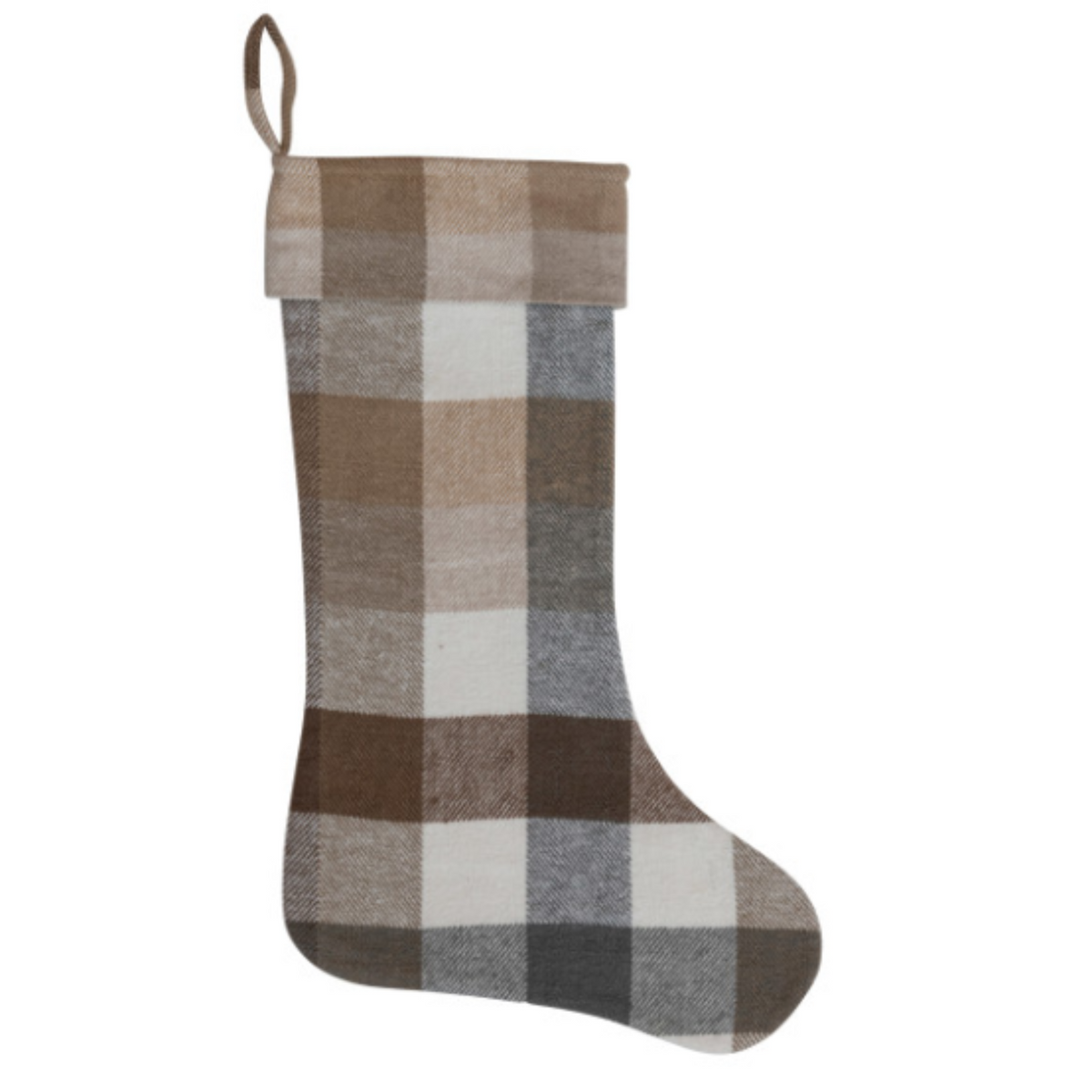 Brushed Cotton Flannel Stocking, Multicolor Plaid