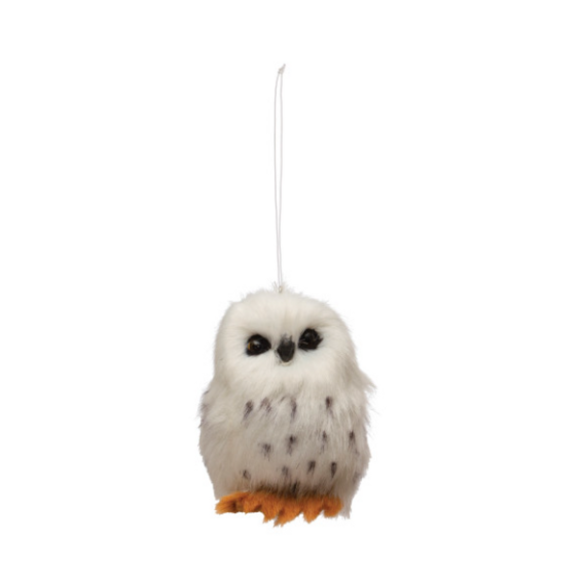 3&quot;H Faux Fur Owl Ornament, White