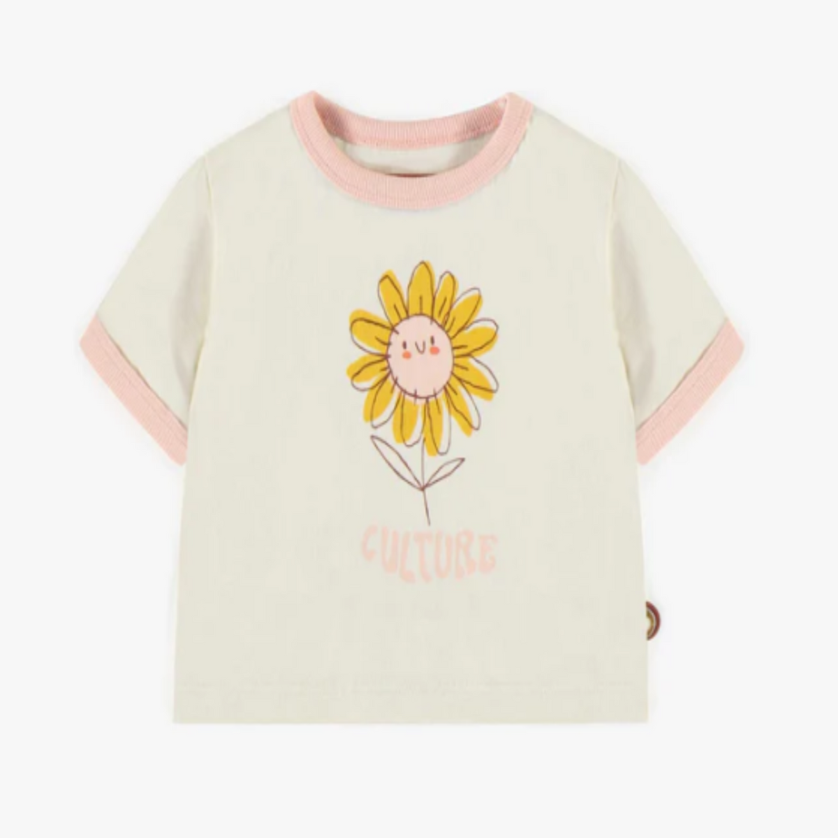 Cream Flower Power T-Shirt, Baby