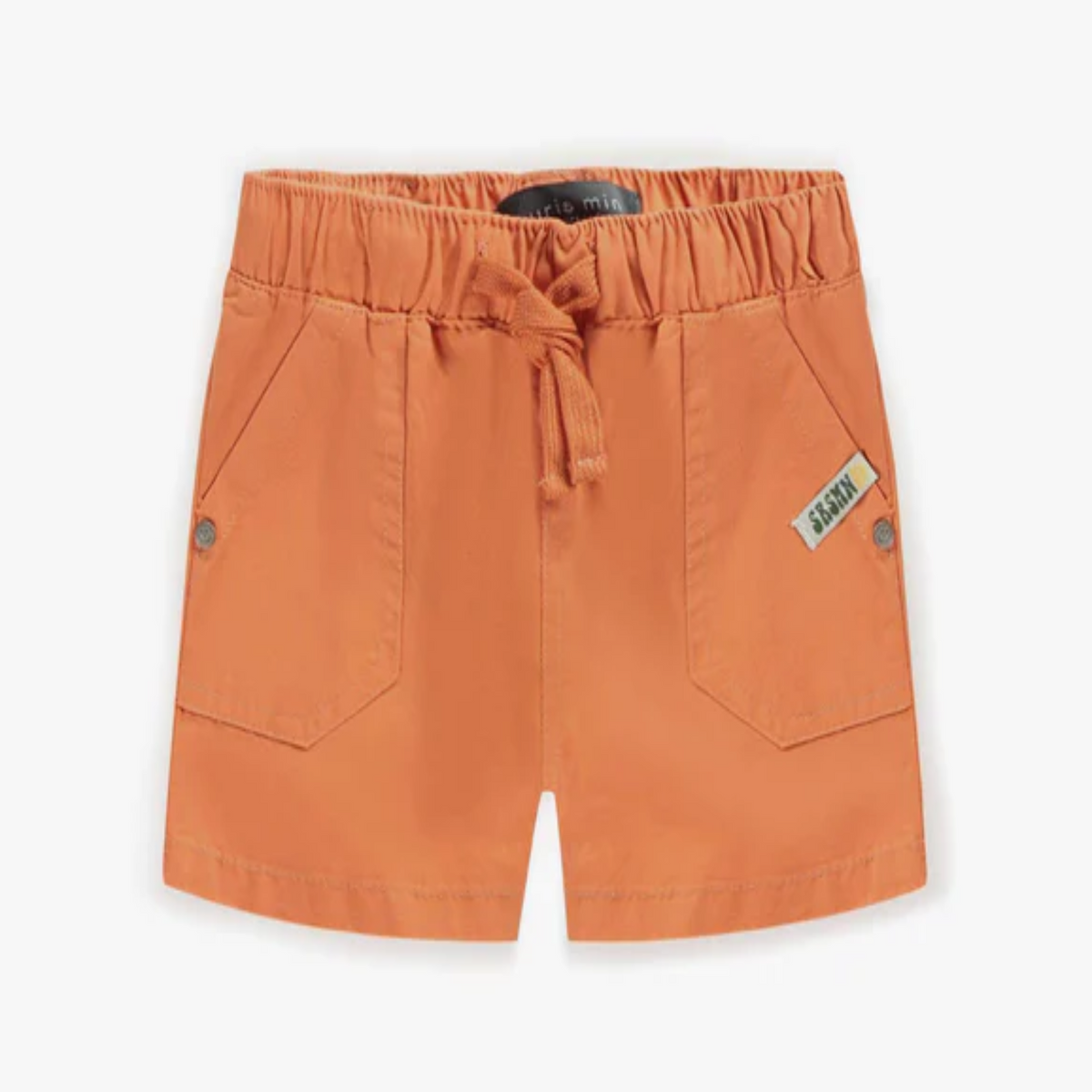 Orange Cotton Bermuda Shorts, Baby