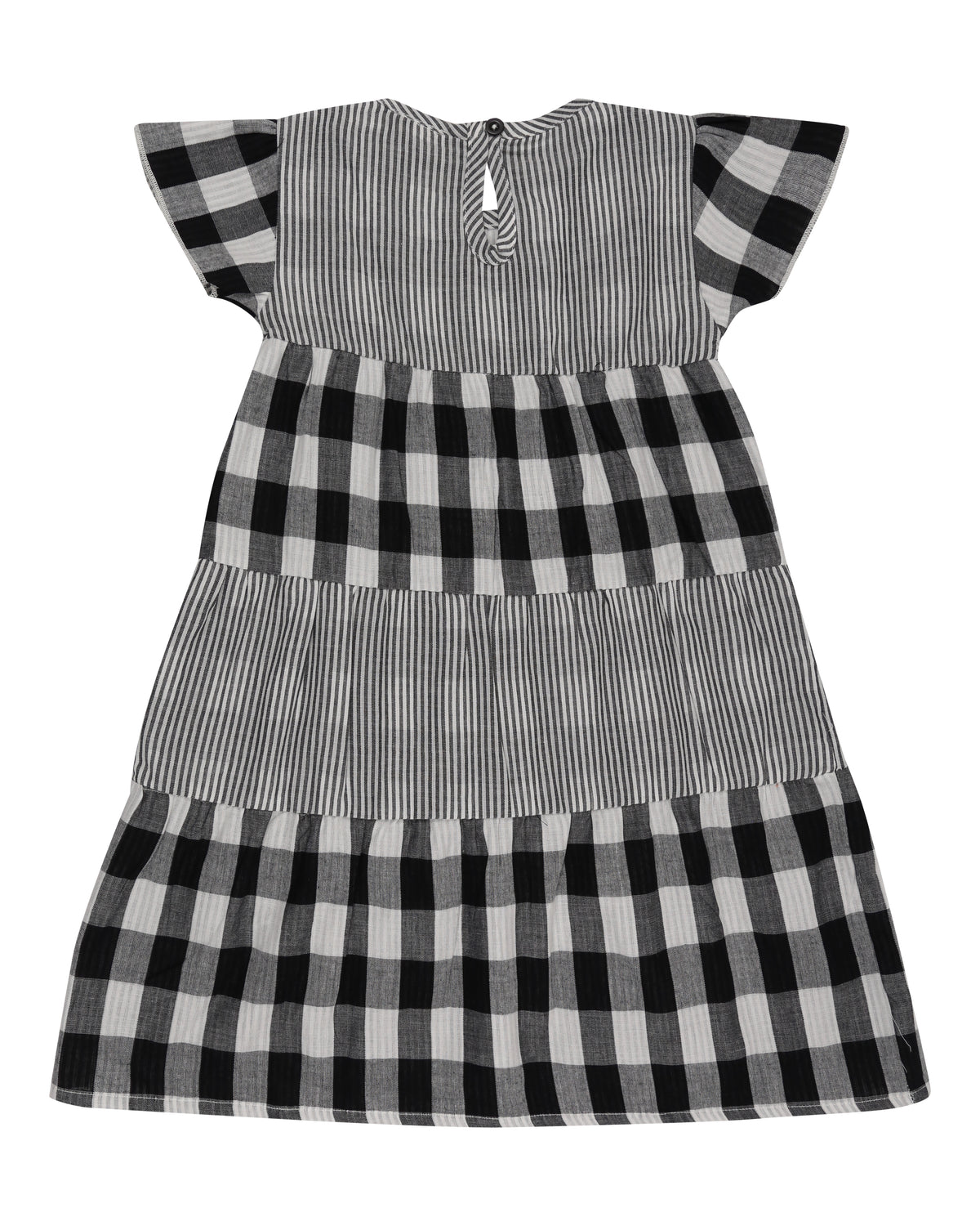 Tiered Stripe/Check Dress