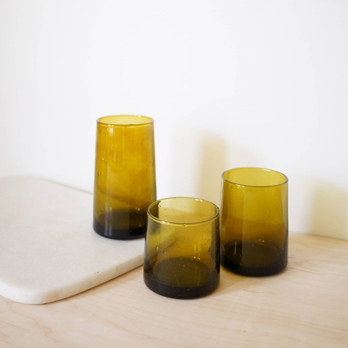 Moroccan Tumblers Bronze - 100% Hand blown Recycled Glass: Small