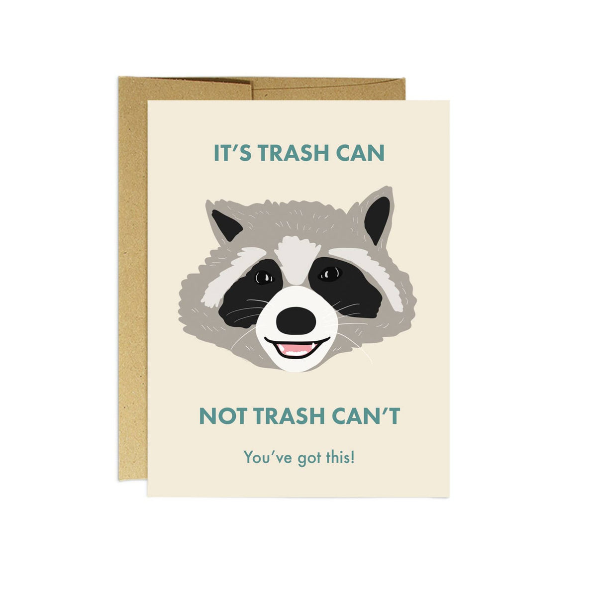 Party Mountain Paper co. - Raccoon Trash Can | Encouragement Card