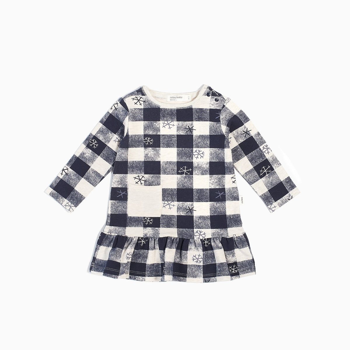 Baby L/S Dress, Snowflakes